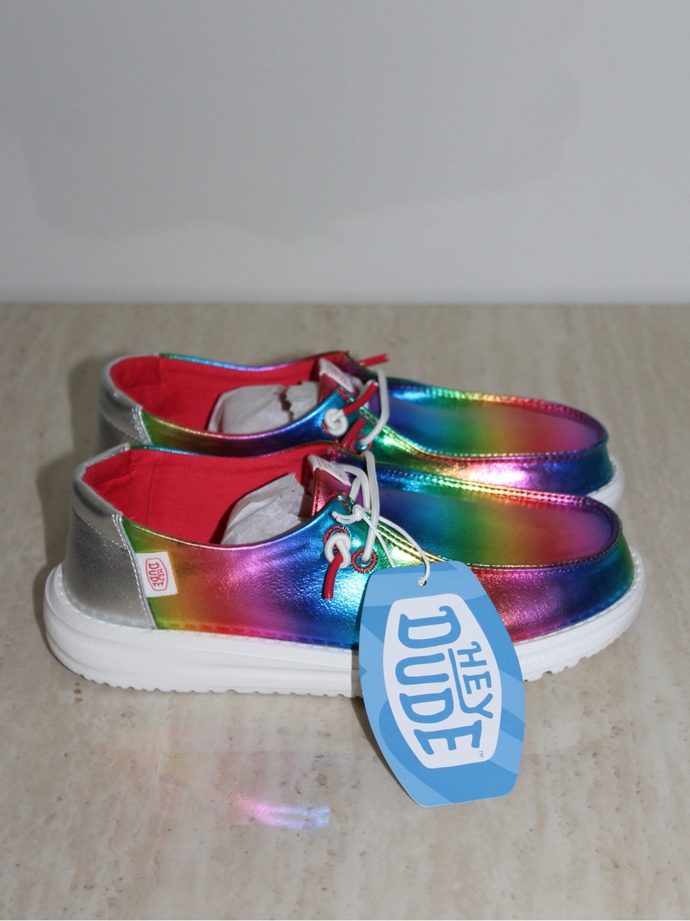 Hey Dude Wendy Rainbow Metallic Shoes (Youth/Kids) - Picture 8 of 16